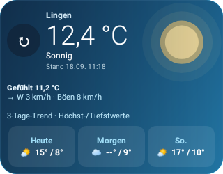 Widget-Testansicht: Sonne
